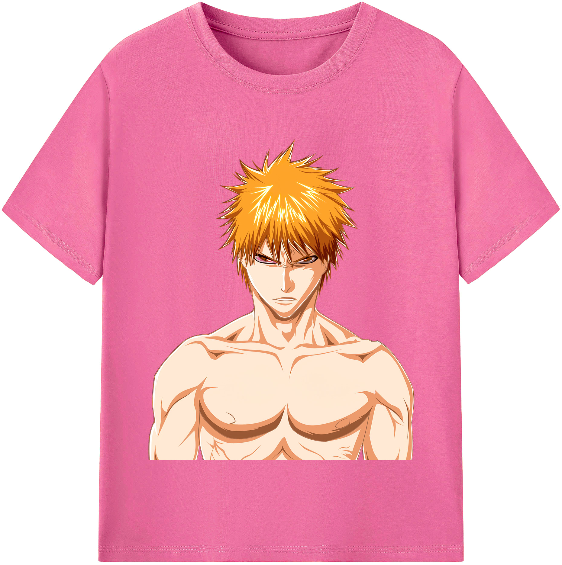 （画像用） ブリーチ 黒崎一護（くろさき いちご）BLEACH Kurosaki Ichigo レディースカジュアルプリントTシャツ（綿100％）
